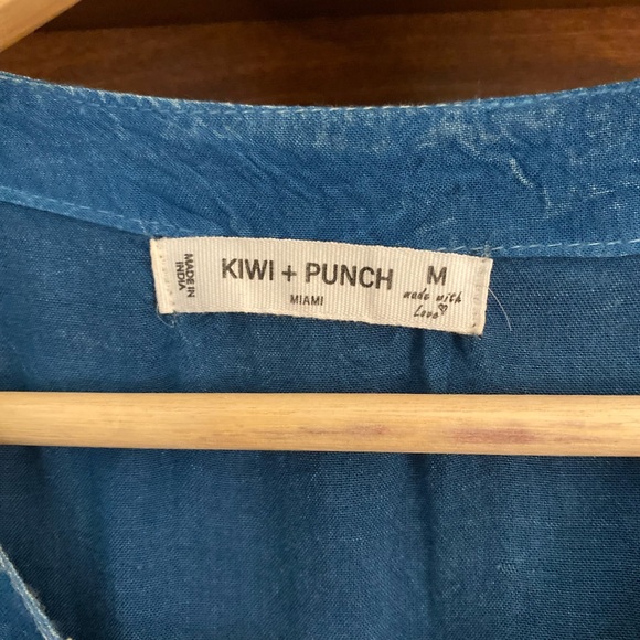 Blue Ruffled Mini Dress - Picture 3 of 4